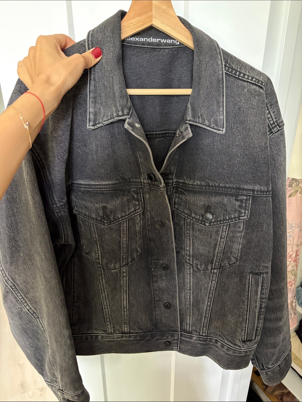 Alexander Wang Washed Charcoal Black Denim Jacket